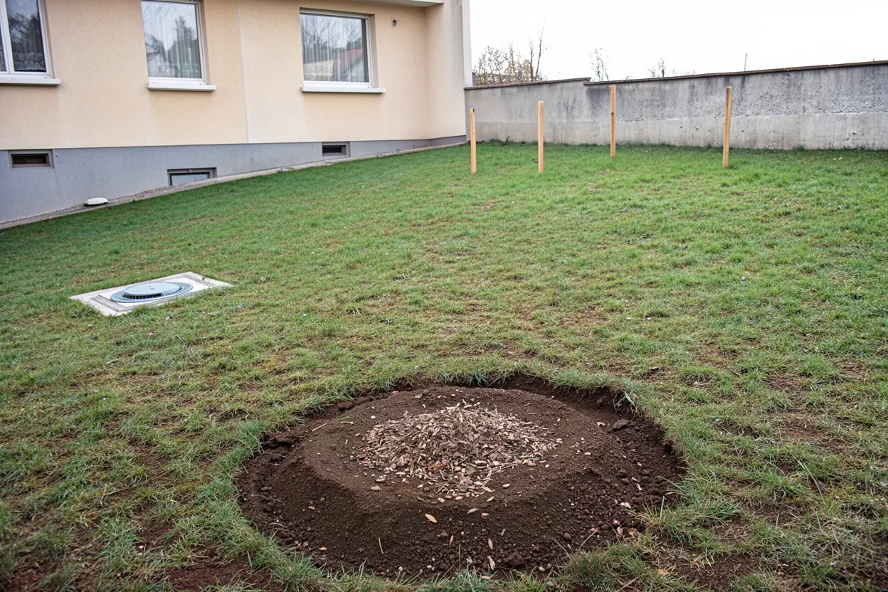 Terrain nivelé après dessouchage à Saint-Étienne