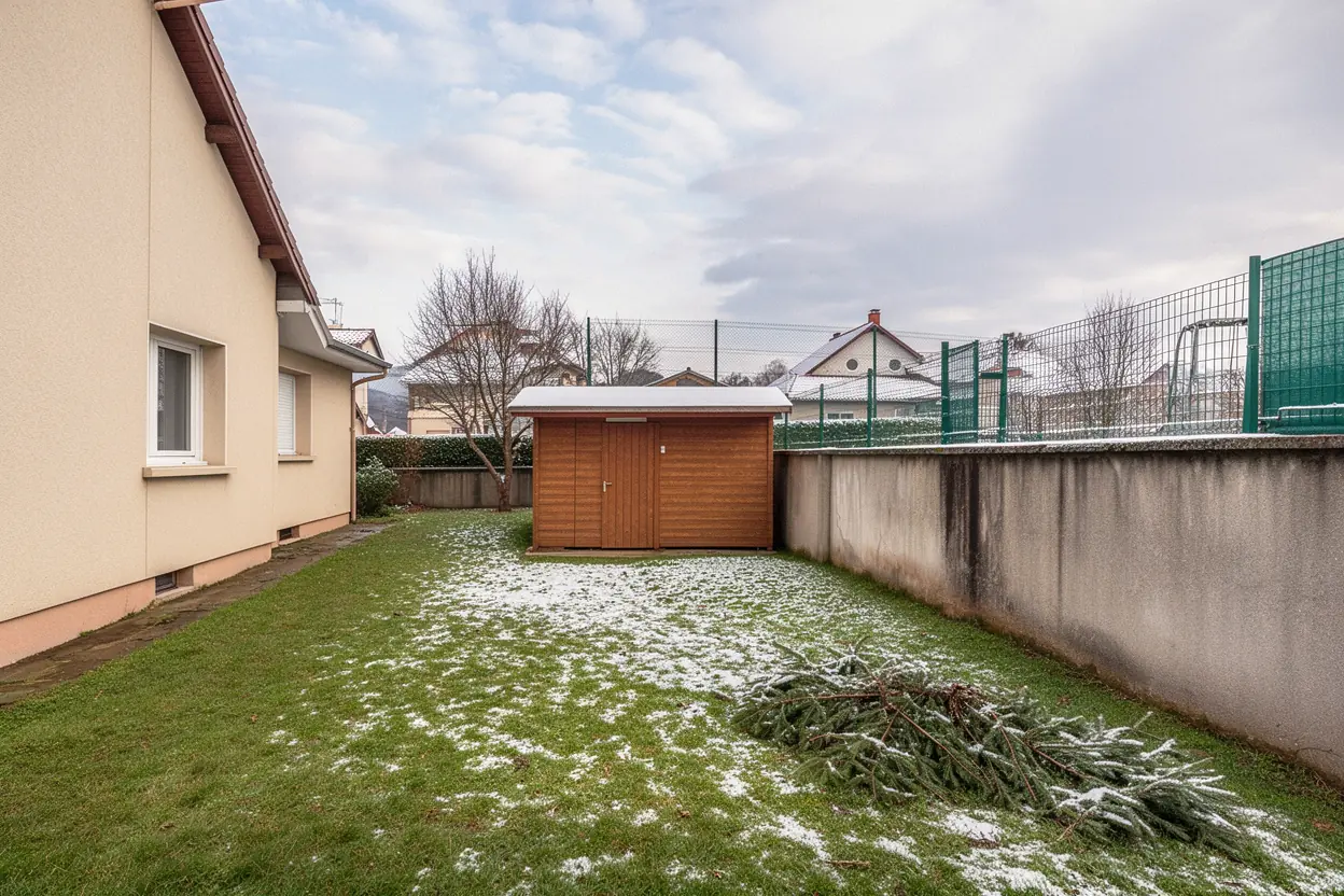 Jardin dégagé après démontage à La Ricamarie