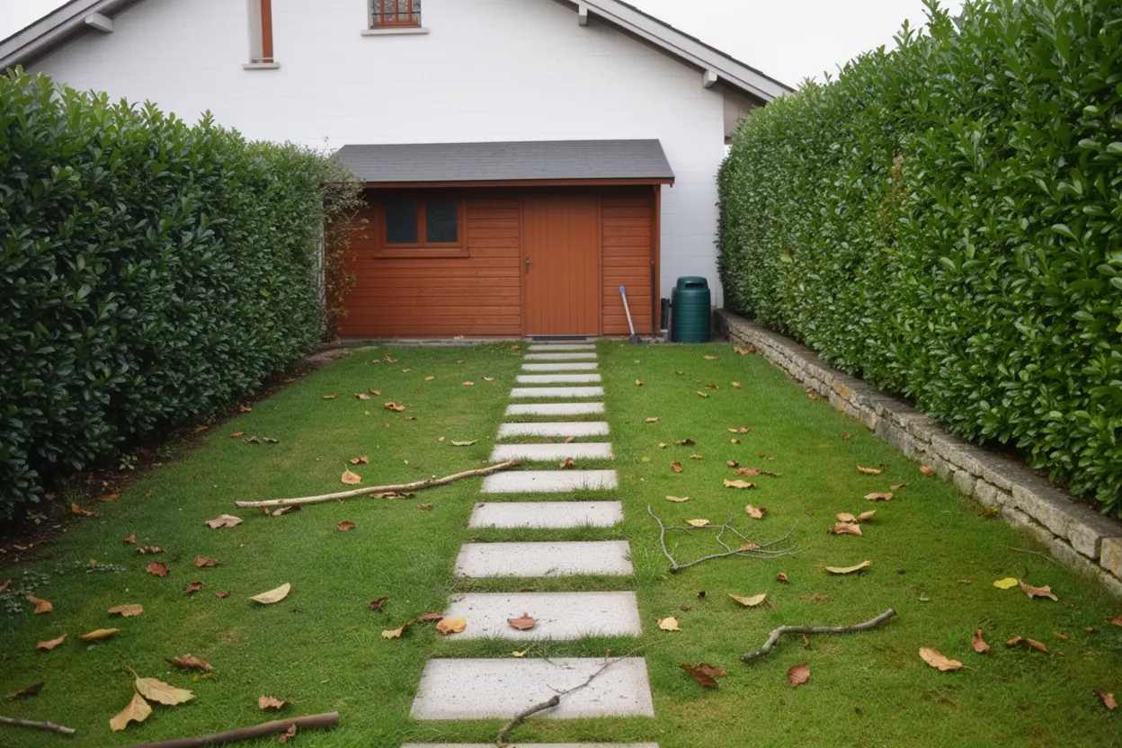 Jardin dégagé après ramassage à Saint-Priest-en-Jarez